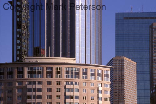 Two curved buildings